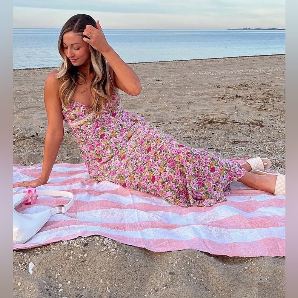 Princess Polly Emily Maxi Dress Pink Floral Size 2!!!!!!